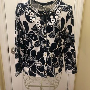 Rafaella SIZE L Black & White Cardigan